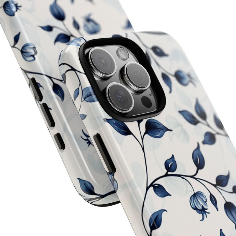 Blauw Bloemenrankpatroon