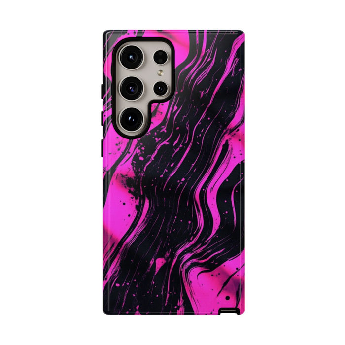Neonroze en Zwart Abstract Patroon