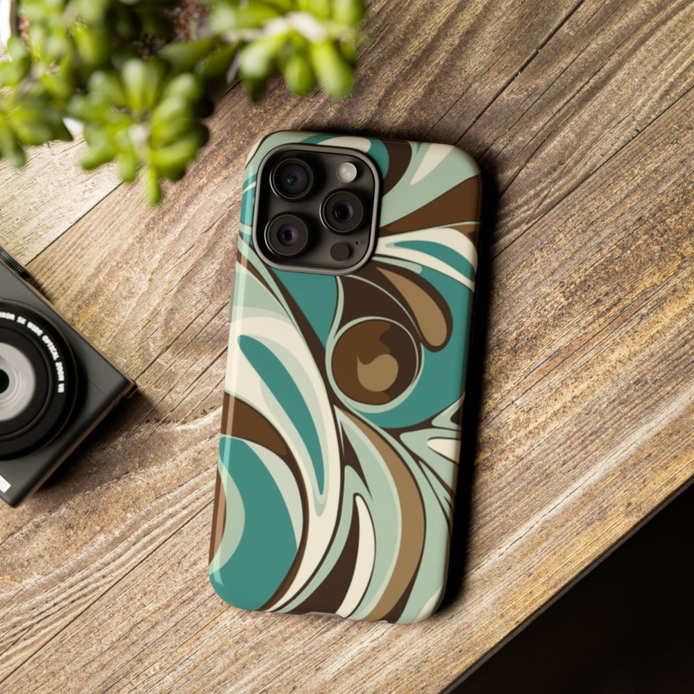 Abstracte Swirl in Teal en Bruin