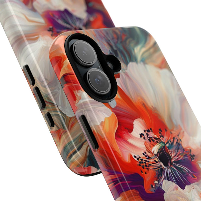 Abstracte Bloemmotieven in Rood en Wit