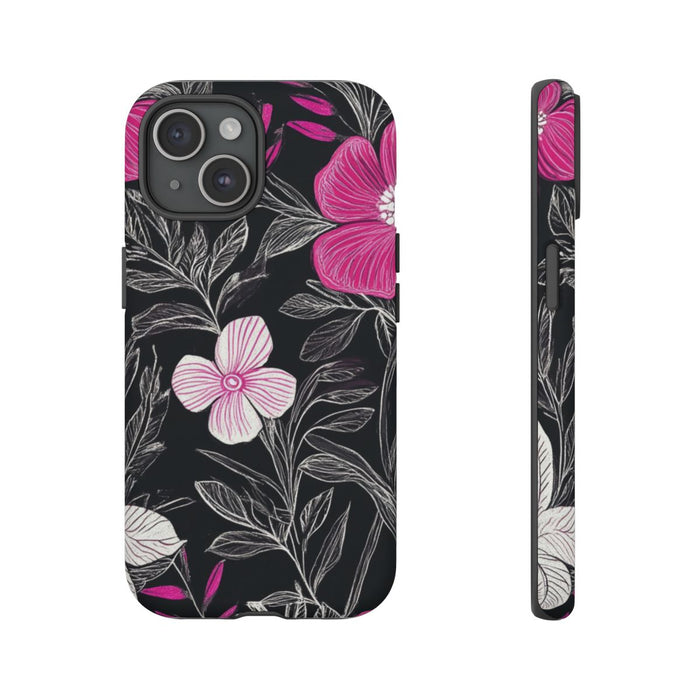 Roze en Witte Bloemenprint