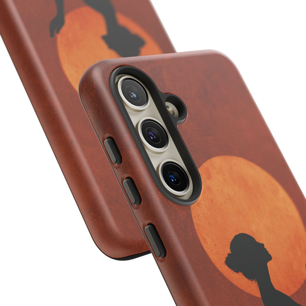 Zilveren Silhouet van Vrouw met Zon Boven Haar Hoofd