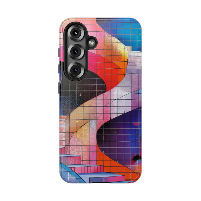 Kleurrijke Abstracte Spiraaltrap met Mozaïekpatroon
