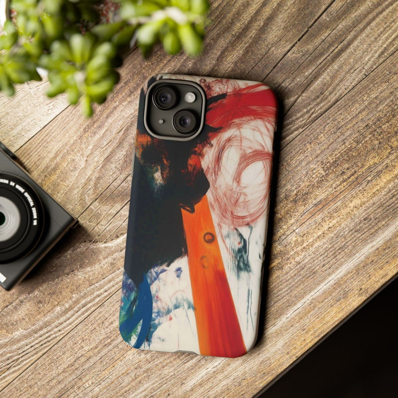 Abstracte Zwarte en Rode Penseelstreken