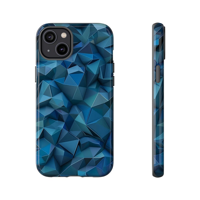 Diepblauw Geometrisch Polygonenpatroon