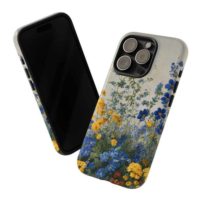 Blauwe en Gele Wilde Bloemen