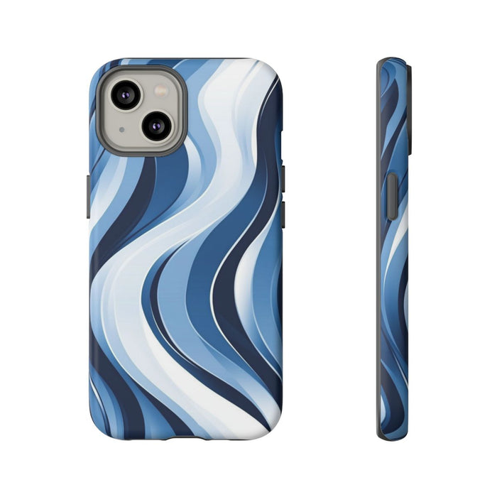 Modern Blauw Golfpatroon