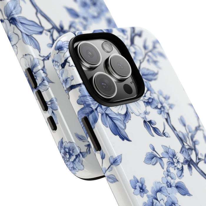 Blauw Vintage Bloemenpatroon