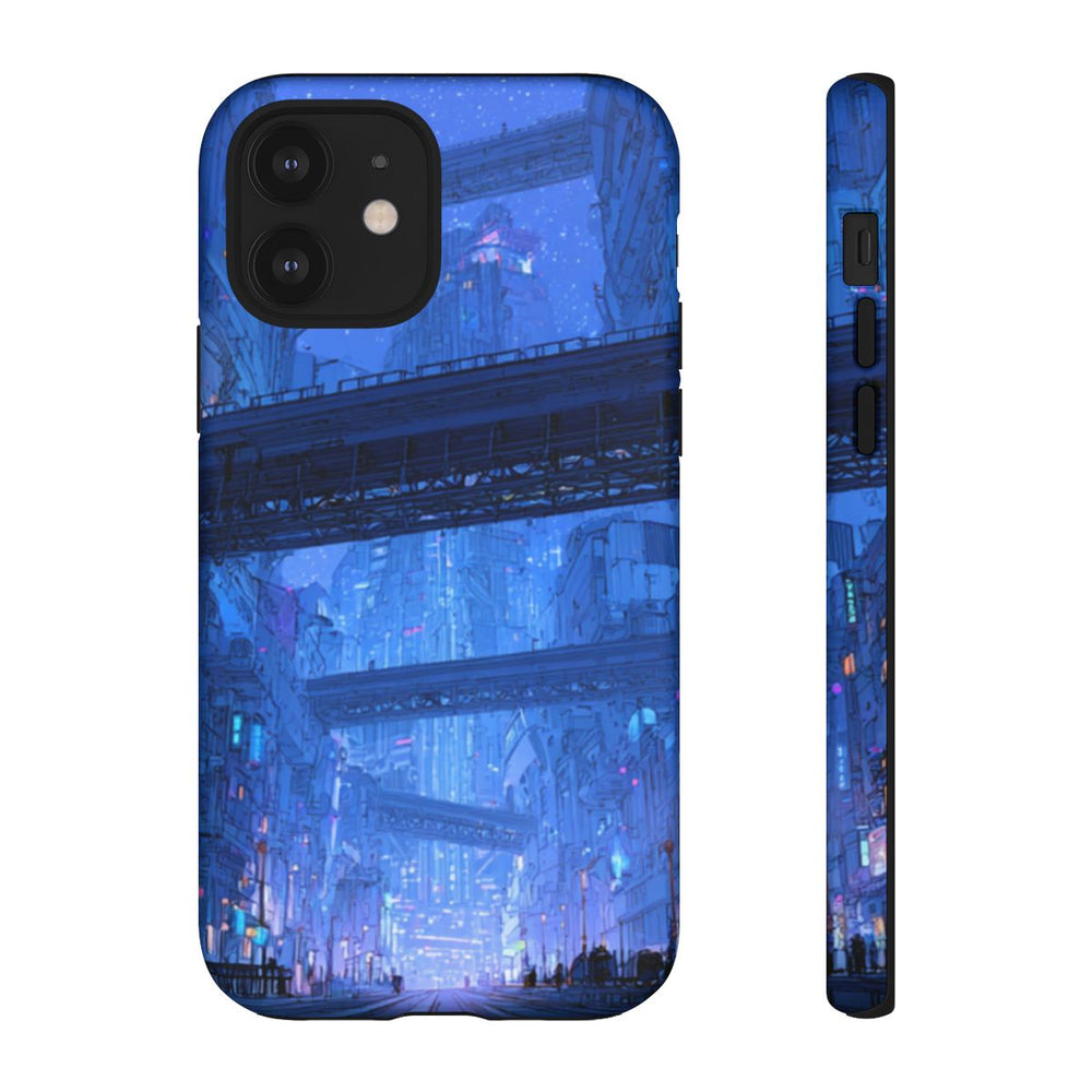 Futuristische Blauwe Stadsstraat