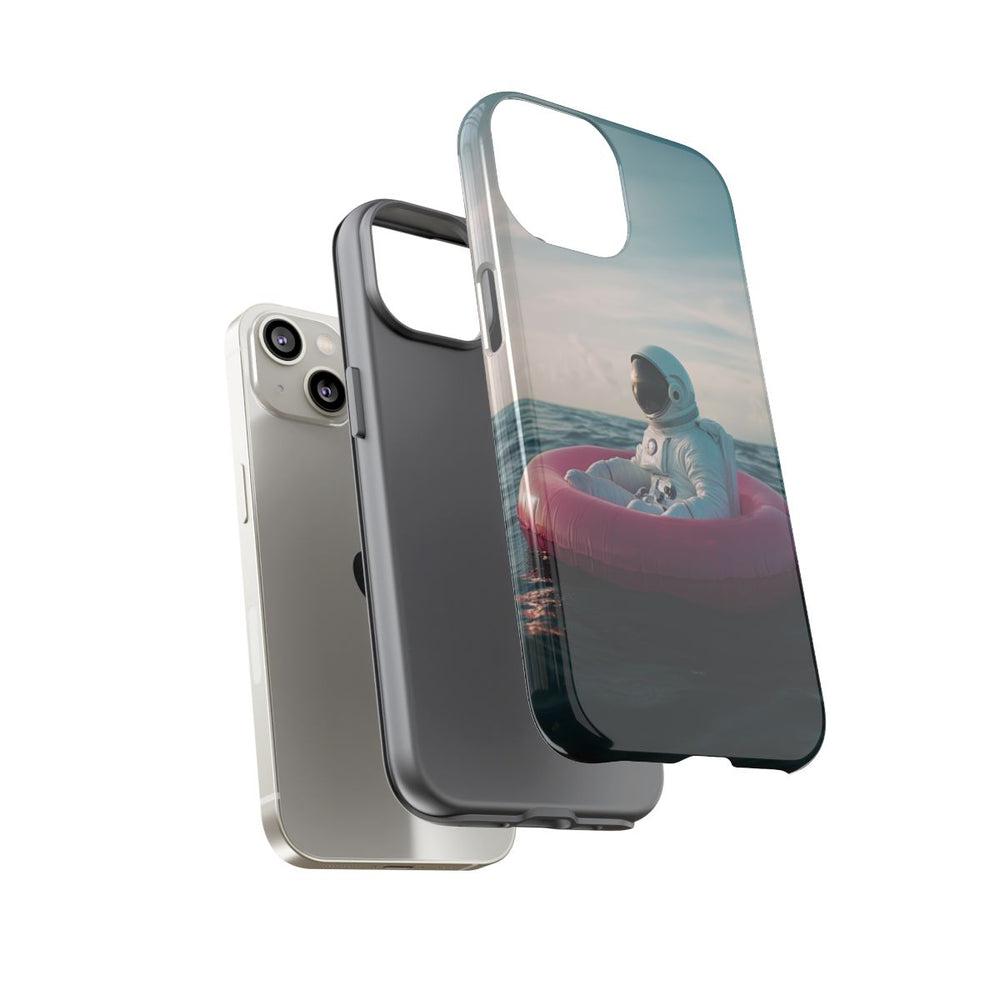 Astronaut op Roze Zwemband