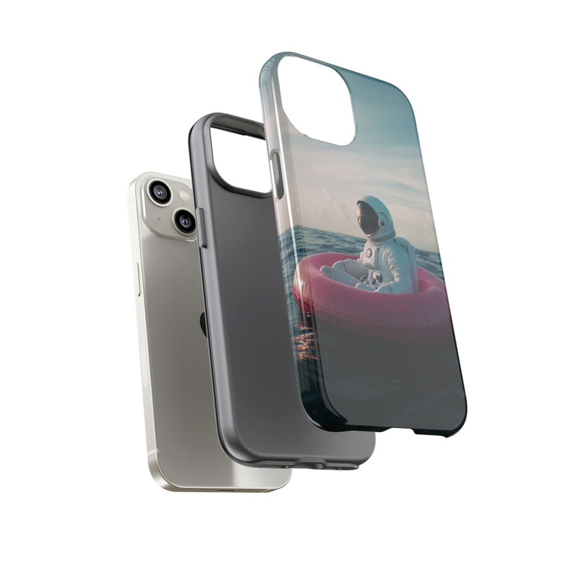 Astronaut op Roze Zwemband