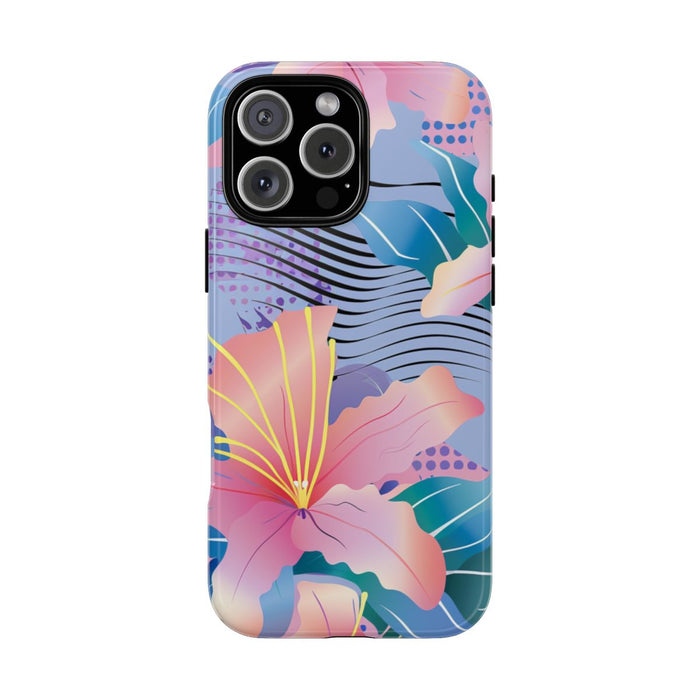 Roze Bloemenpatroon met Abstracte Accenten