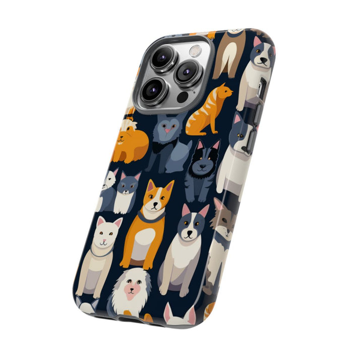 Kleurrijk Katten- en Hondenpatroon in Aantrekkelijke Kleuren