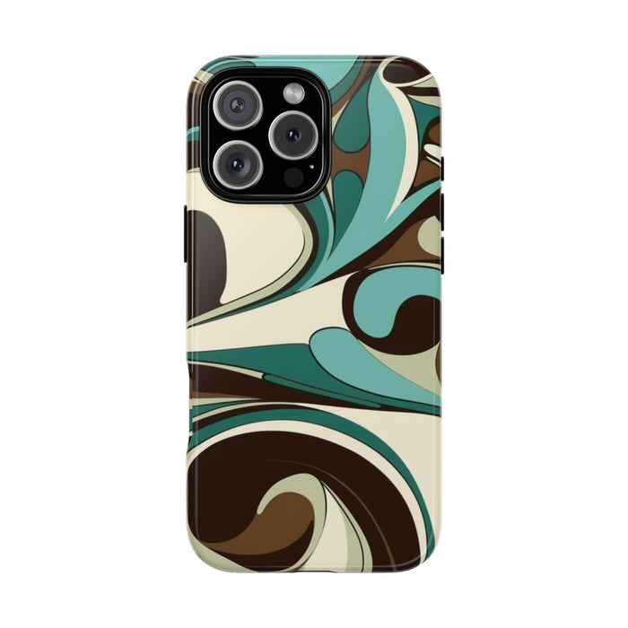Abstracte Swirl in Teal en Bruin