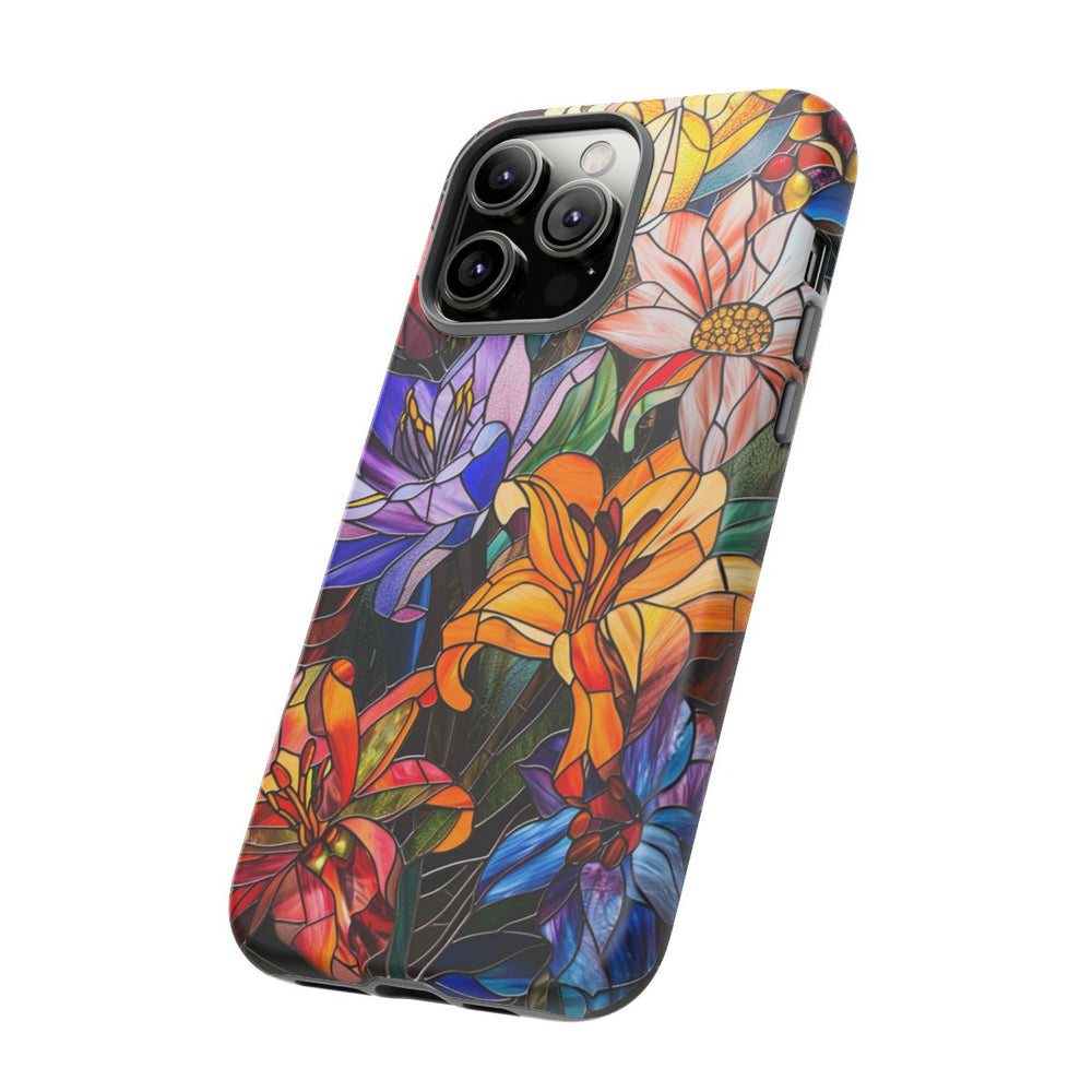 Levendig Gebloemd Glas-in-Lood Ontwerp