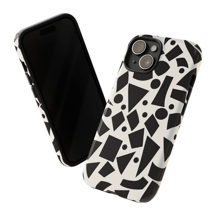 Zwart-Wit Geometrisch Abstract Patroon