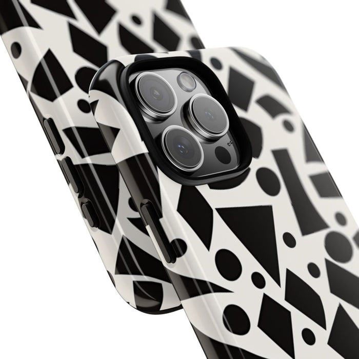 Zwart-Wit Geometrisch Abstract Patroon