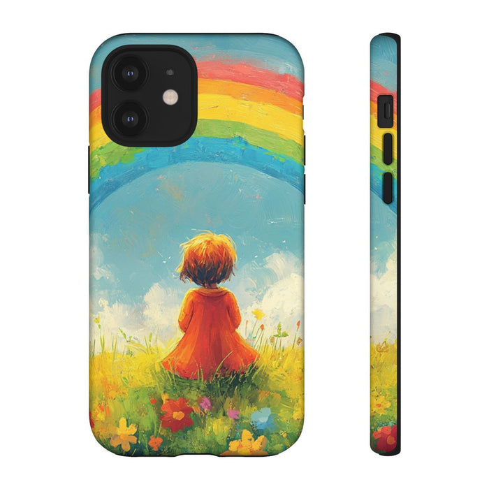 Kindje Bekijkt Regenboog