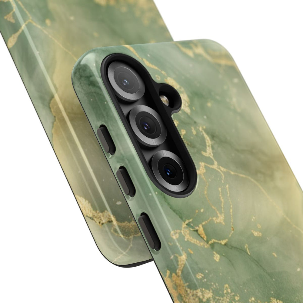 Groene en Gouden Marmer Abstract