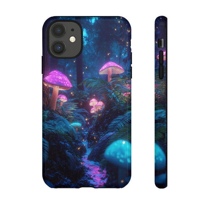 Gloeiende Paddenstoelen in een Sprookjesachtig Bos