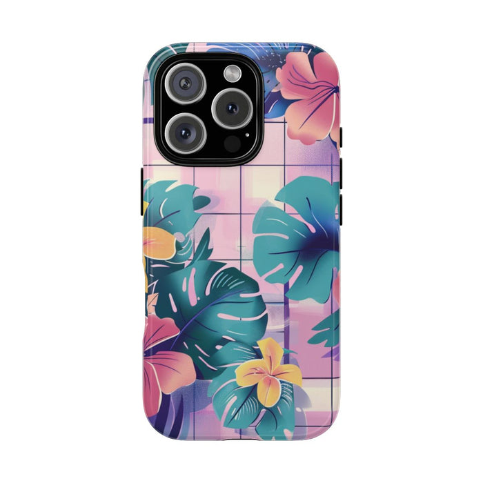 Tropisch Bloemenpatroon met Roze en Gele Bloemen