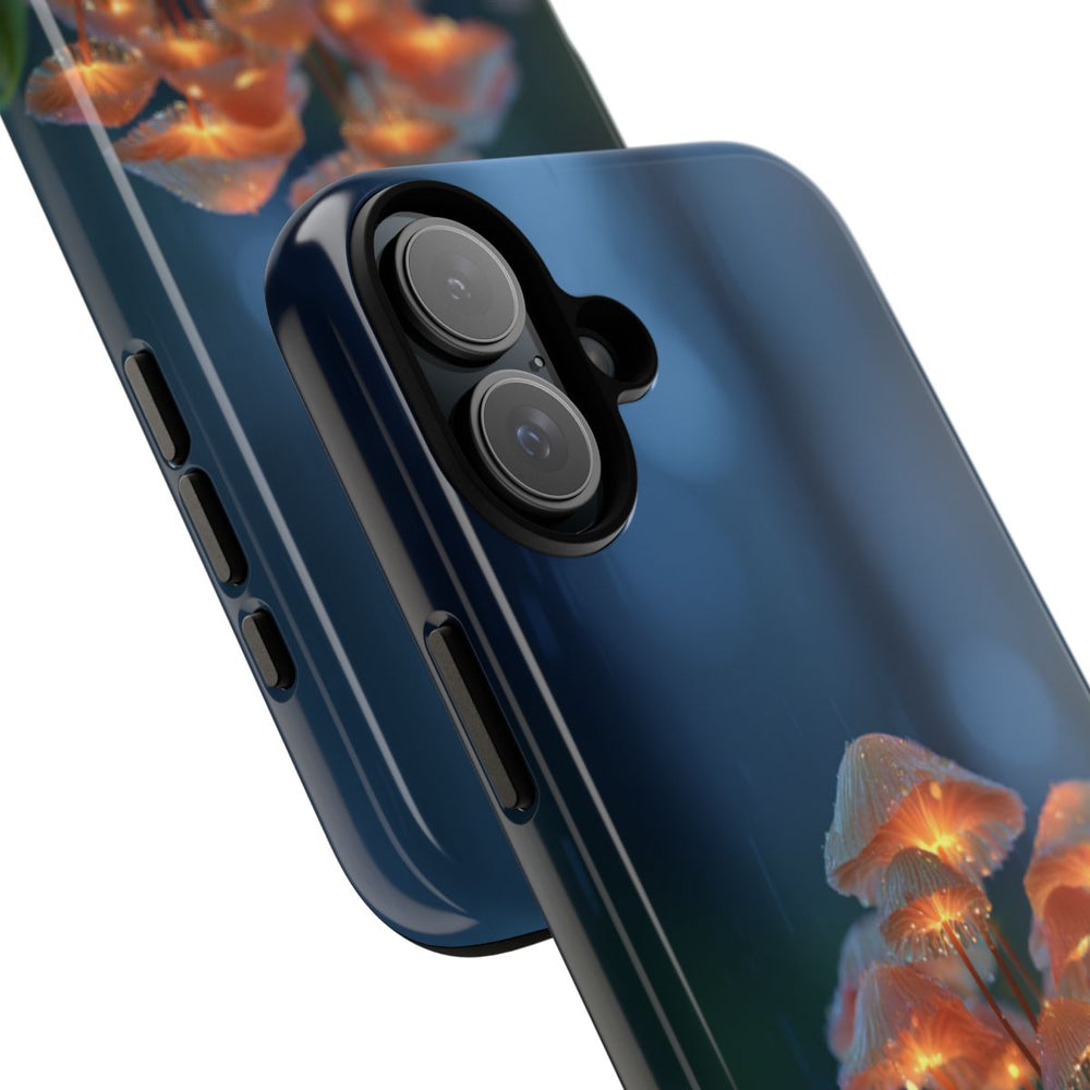 Gloeiende Paddenstoelen in Regenachtig Bos