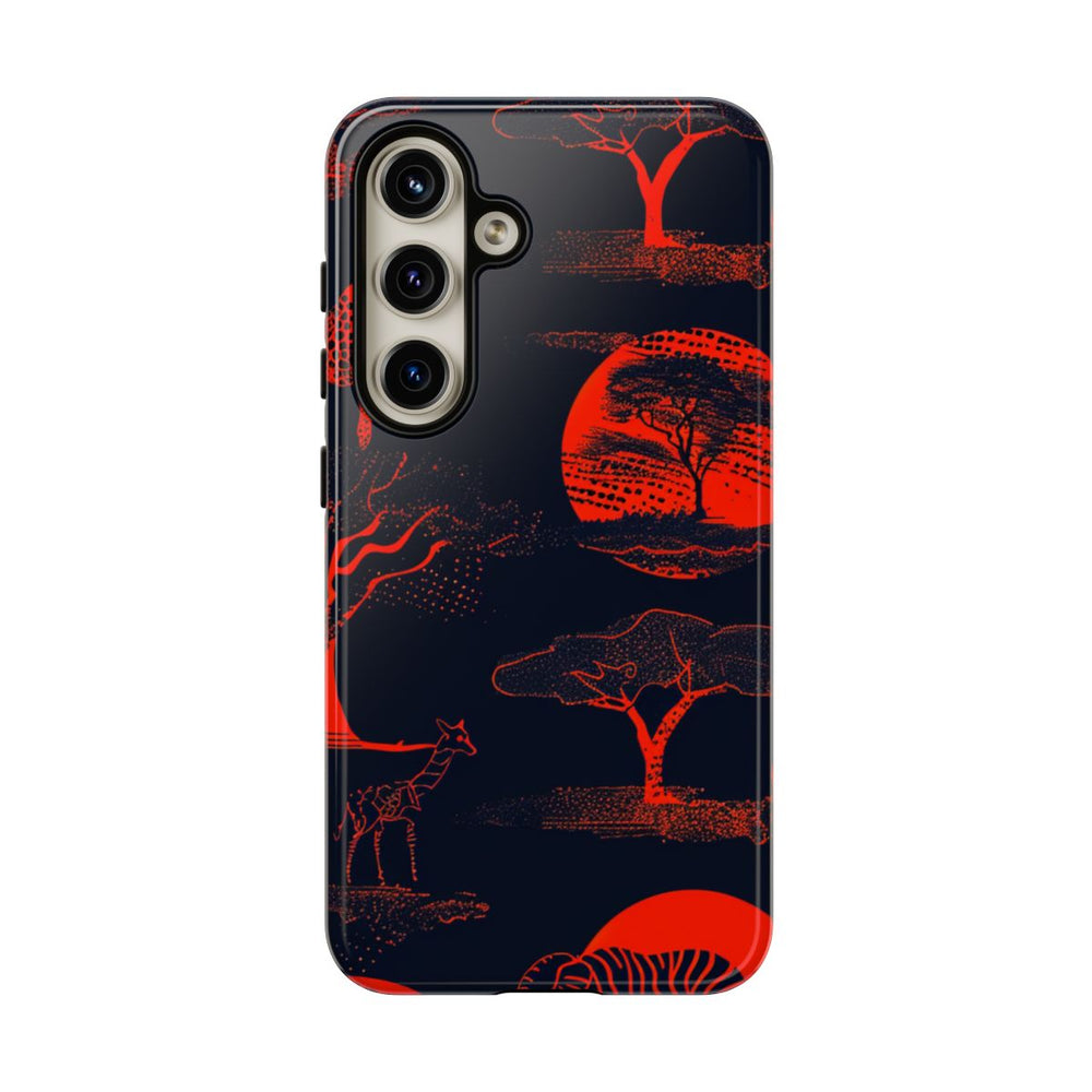 Rood Neon Afrikaans Dierenpatroon