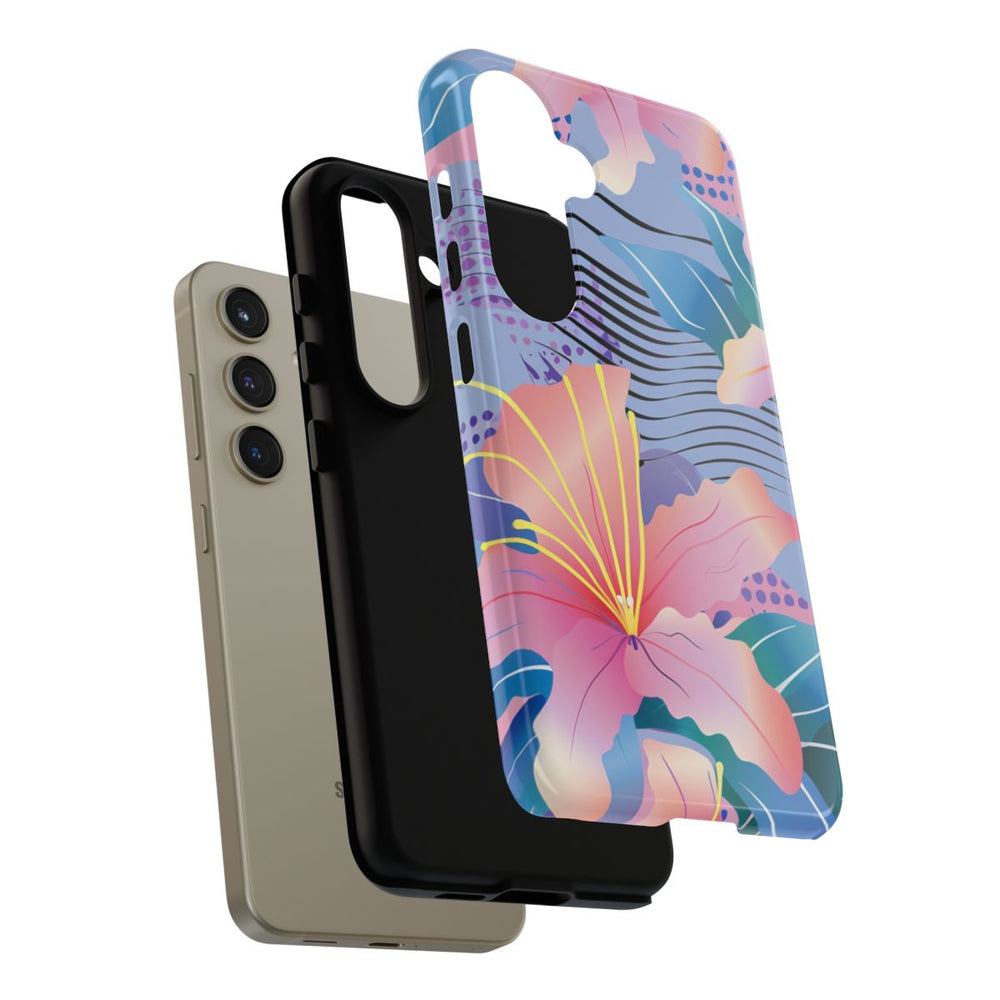 Roze Bloemenpatroon met Abstracte Accenten