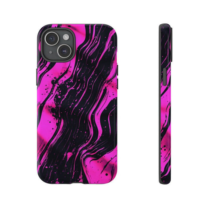 Neonroze en Zwart Abstract Patroon