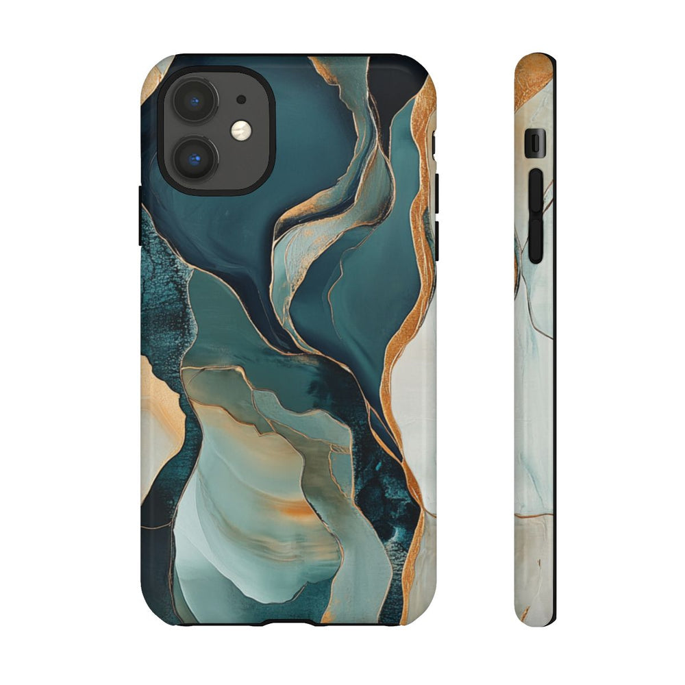 Abstracte Organische Vormen met Gouden Accenten