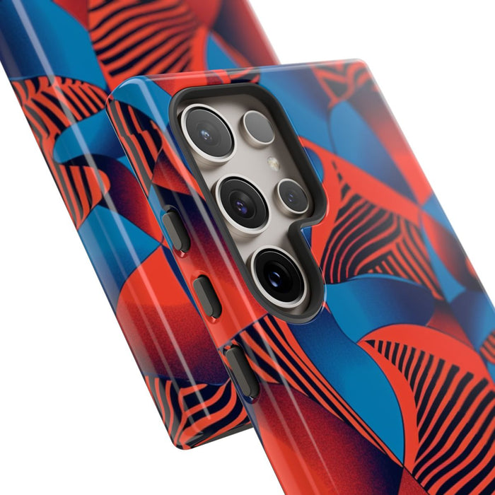Levendig Rood-Blauw Abstract Patroon