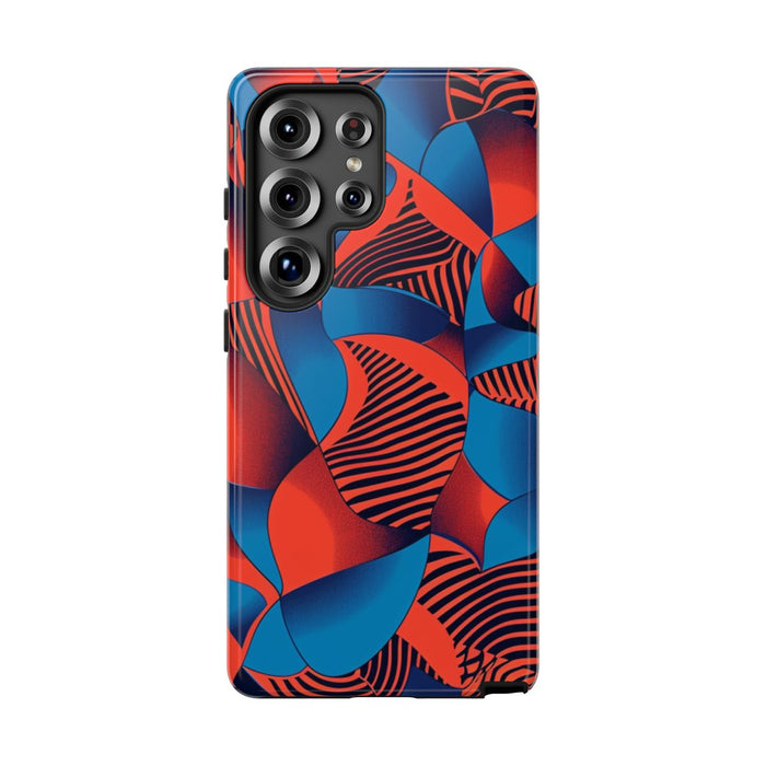 Levendig Rood-Blauw Abstract Patroon