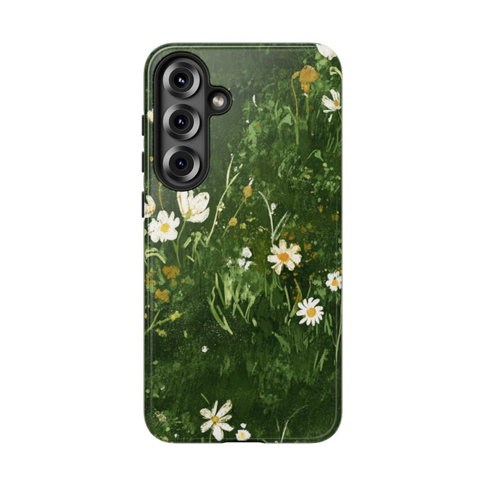 Groene Weide met Witte Bloemen