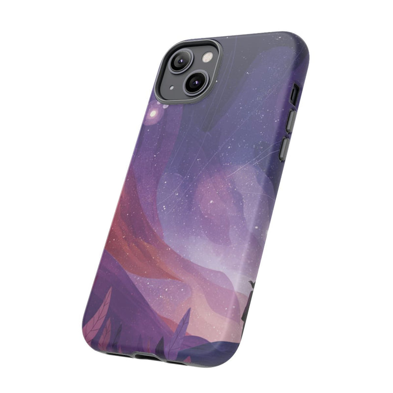 Silhouet van Sterrenkijker op Buitenaards Landschap