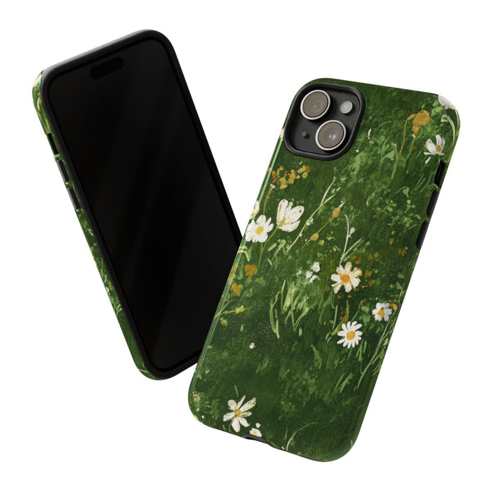 Groene Weide met Witte Bloemen