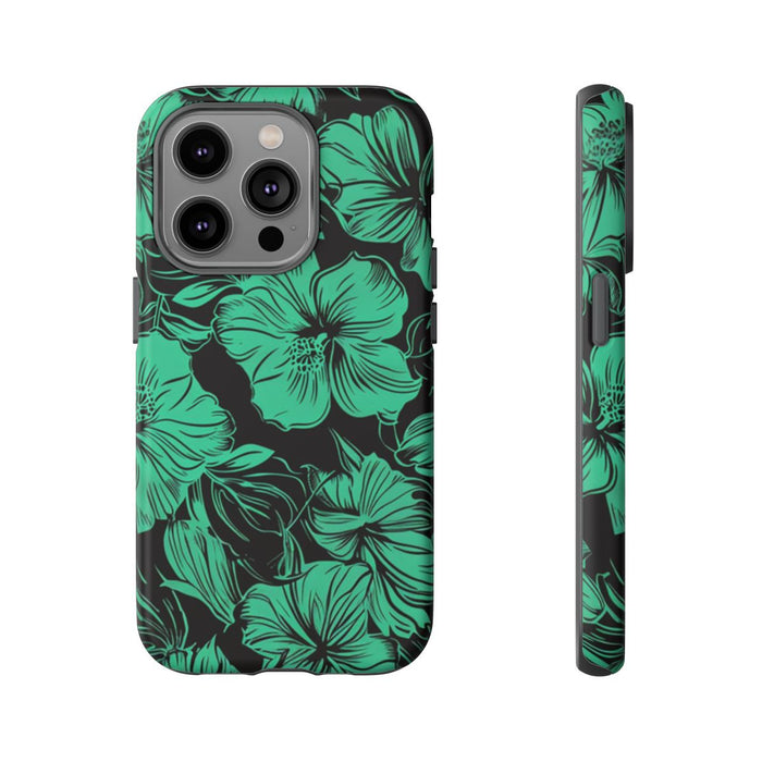 Groen Hawaïaans Bloemenpatroon