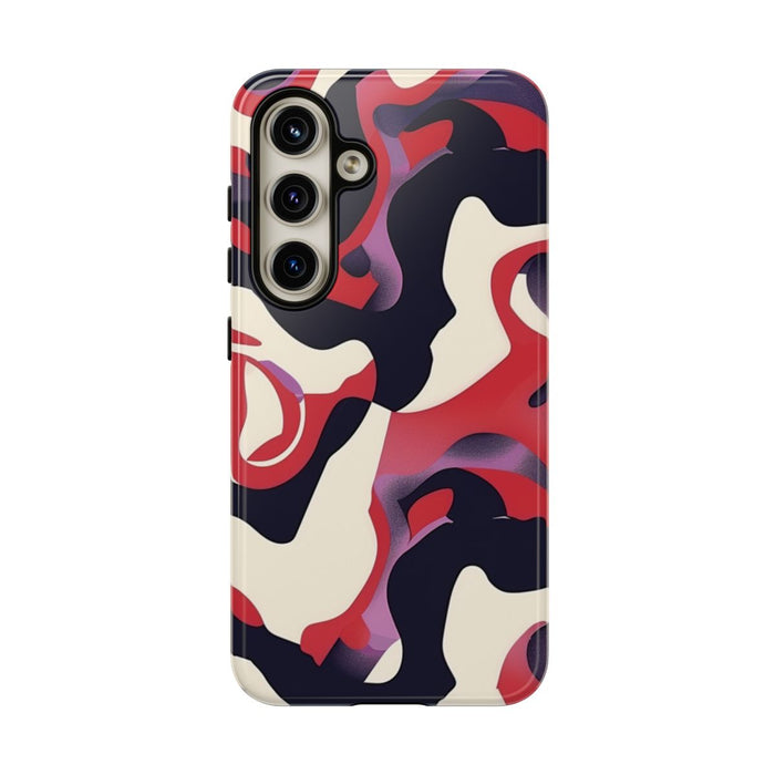 Abstract Rood-Zwart-Crème Patroon