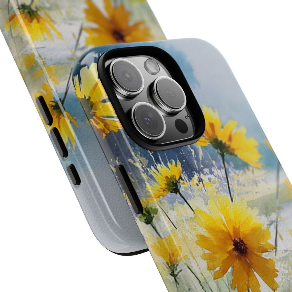 Gele Zonnebloemen in Pastelkleurig Landschap