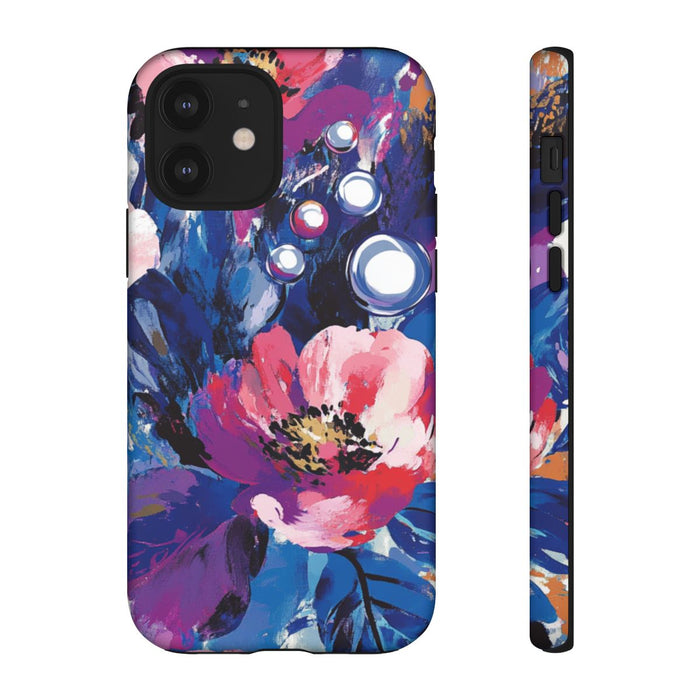 Abstracte Bloemenimpressie met Parelaccenten