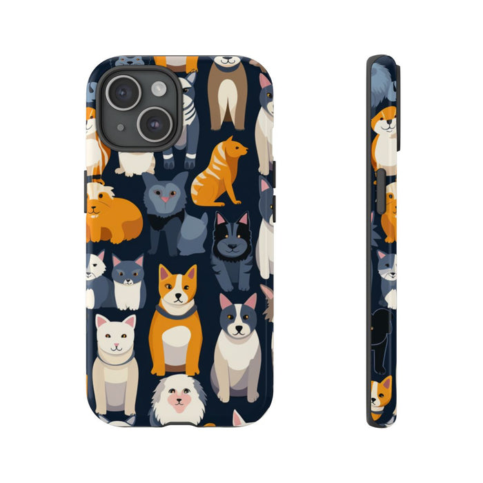 Kleurrijk Katten- en Hondenpatroon in Aantrekkelijke Kleuren