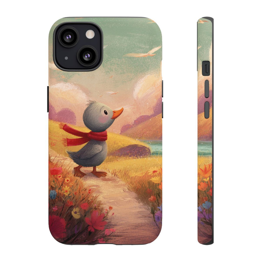 Nieuwsgierige Grijze Eendekuiken in Lenteweide