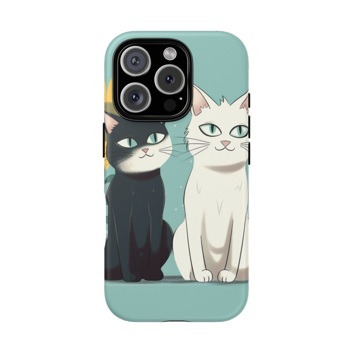 Twee Cartoonkatten met Zonnebloem