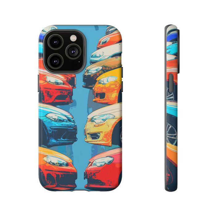 Kleurrijke Moderne Auto's in Lijntekening
