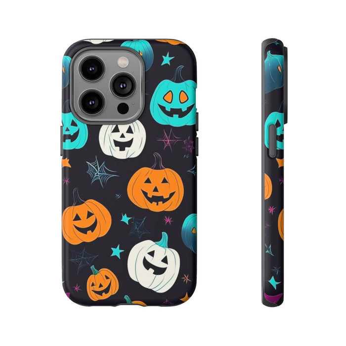 Vrolijk Gekleurde Halloween Pompoenen Patroon