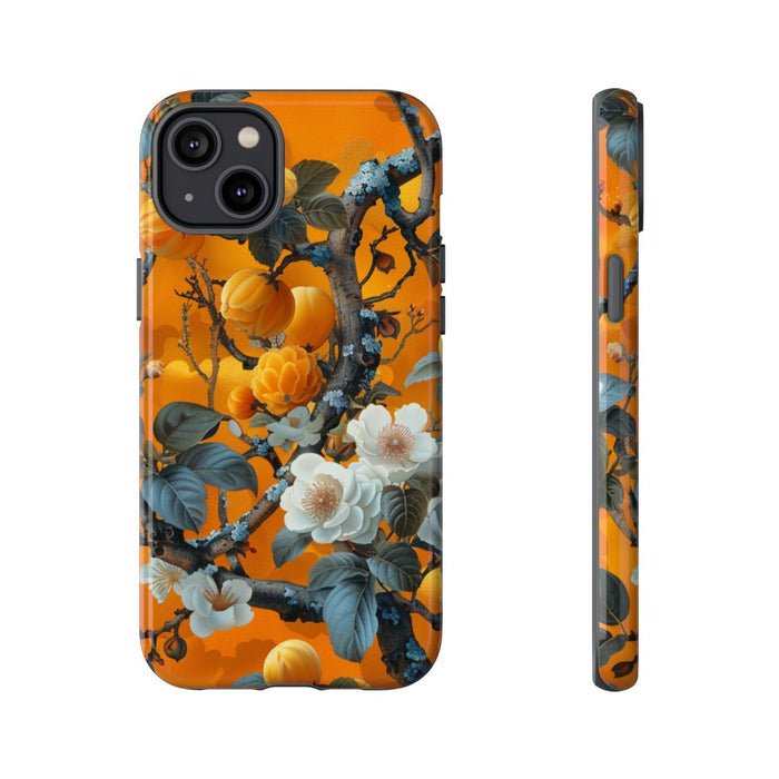 Vintage Botanisch Oranje Bloemenpatroon