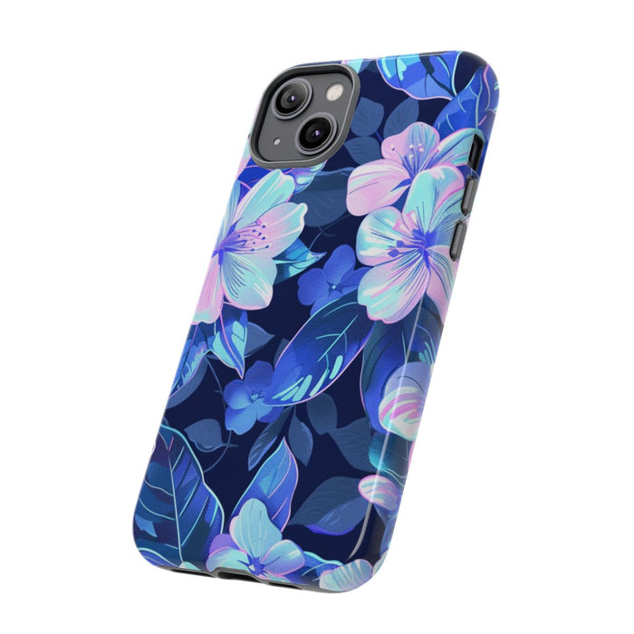 Blauw-Roze Bloemenpatroon