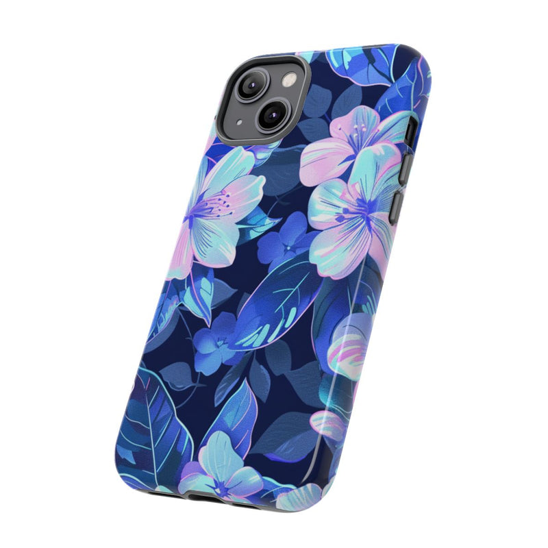 Blauw-Roze Bloemenpatroon