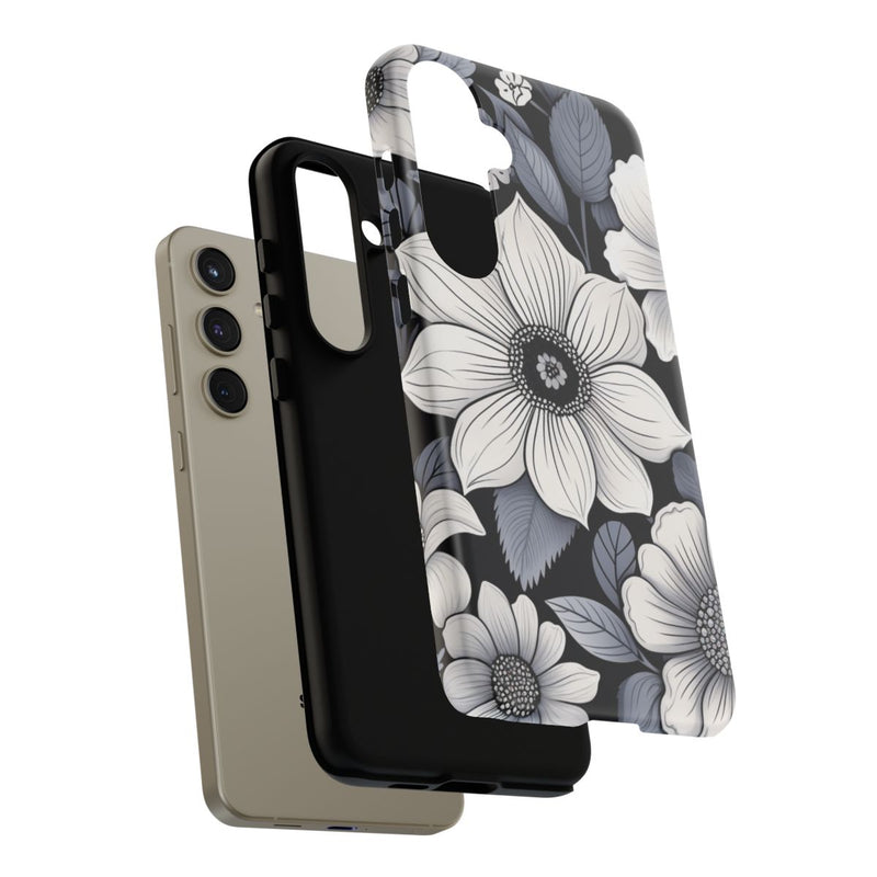 Zwart-Wit Bloemenpatroon