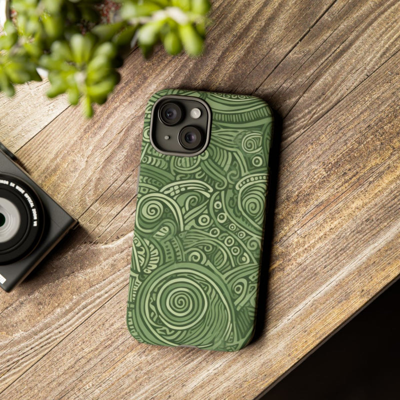 Abstract Groen Tribal Doodle Patroon