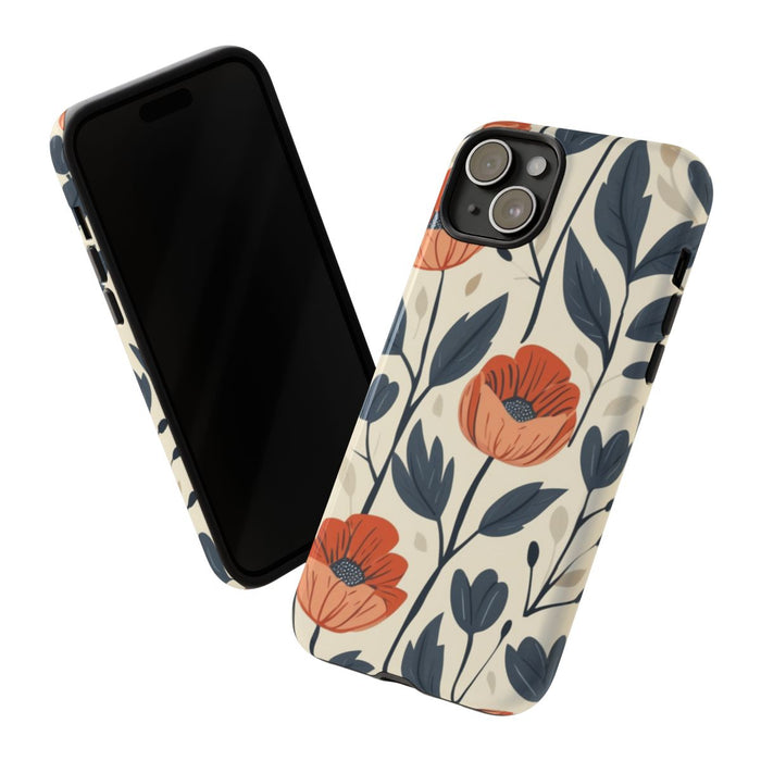 Oranje en Blauwe Bloemenpatroon